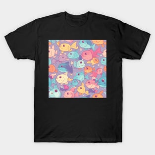 A Seamless Pattern of Adorable Pastel Fish T-Shirt